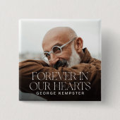 Stijlvolle letters voor altijd in het gedenkteken vierkante button 5,1 cm (Voorkant)