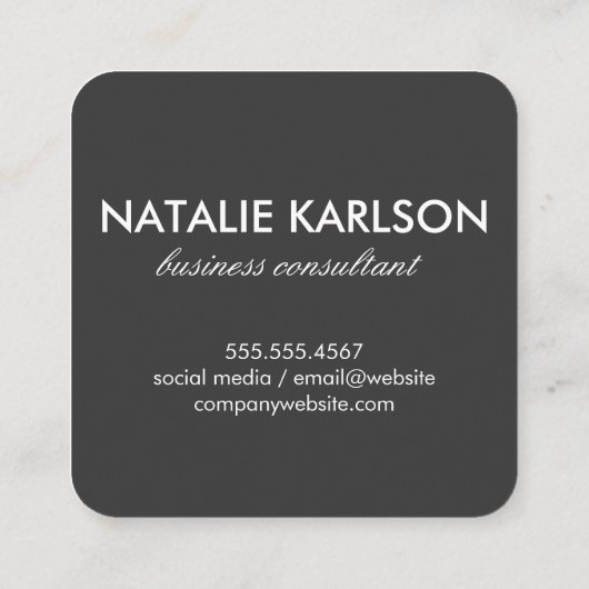 Stijlvolle lettertype Paarse achtergrond Vierkante Visitekaartje (Achterkant)