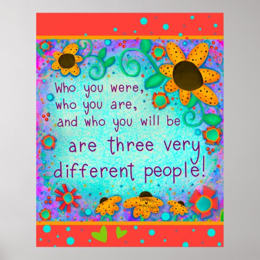 Stijlvolle Leuke Bloemen Daisy Inspirerend Quote Poster (Voorkant)