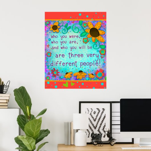 Stijlvolle Leuke Bloemen Daisy Inspirerend Quote Poster (Thuiskantoor)