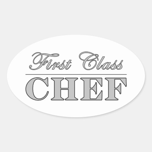 Stijlvolle leuke chef-koks: Eerste klas chef-kok Ovale Sticker (Voorkant)