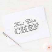 Stijlvolle leuke chef-koks: Eerste klas chef-kok Ovale Sticker (Envelop)
