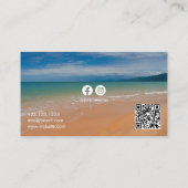 Stijlvolle levendige strand golven fotograaf visitekaartje (Achterkant)