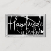 Stijlvolle Licht Zilveren Lijsten Hart Handgemaakt Visitekaartje (Voorkant)