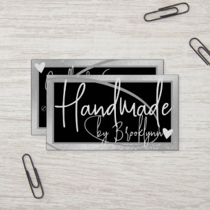 Stijlvolle Licht Zilveren Lijsten Hart Handgemaakt Visitekaartje