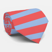Stijlvolle lichtblauwe en rode horizontale strepen stropdas (Opgerold)