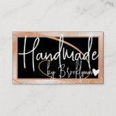 Stijlvolle Lichte Perzik Lijst Hart Handgemaakt op Visitekaartje (Voorkant)