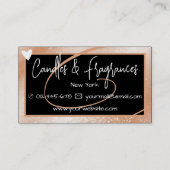 Stijlvolle Lichte Perzik Lijst Hart Handgemaakt op Visitekaartje (Achterkant)