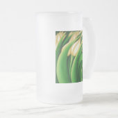Stijlvolle lichtgele Tulpen Matglas Bierpul (Voorkant rechts)
