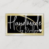 Stijlvolle Lichtgouden Lijsten Hart Handgemaakt op Visitekaartje (Voorkant)