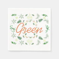 Stijlvolle lichtgroene palmvarenblad papieren serv