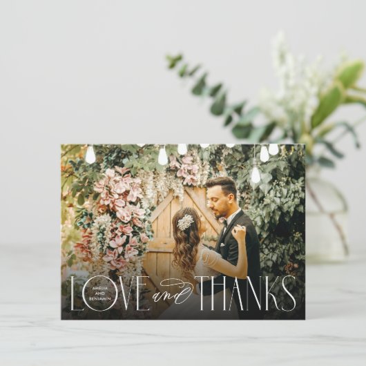 Stijlvolle Liefde en Bedankt Bruiloft (Staand voorkant)