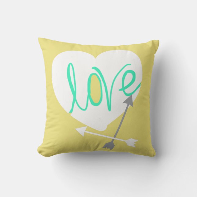 Stijlvolle liefdeshart pijlen werp kussen kussenho (Voorkant)