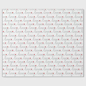 Stijlvolle liefdestekst met hartenpatroon cadeaupapier (Vlak)