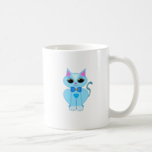 Stijlvolle lieve lichtblauwe poes kat koffiemok
