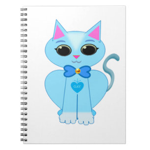 Stijlvolle lieve lichtblauwe poes kat notitieboek