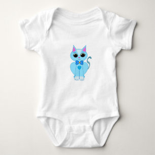 Stijlvolle lieve lichtblauwe poes kat romper