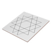 Stijlvolle lijnen geometrische trendy zwart-wit tegeltje (Zijkant)