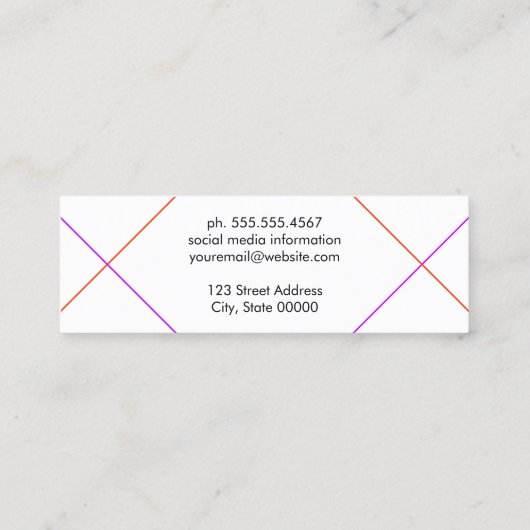 Stijlvolle lijnen mini visitekaartje (Achterkant)