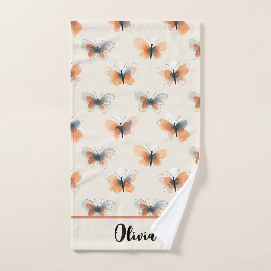 Stijlvolle lijnkunst vlinders bad handdoek (Handdoek)