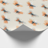 Stijlvolle Lijnkunst Vlinders Cadeaupapier (Hoek)