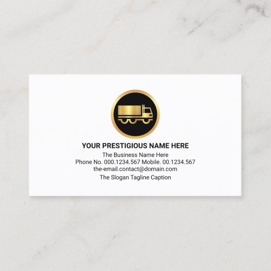 Stijlvolle Lijst gouden vrachtwagen tab Visitekaartje (Achterkant)