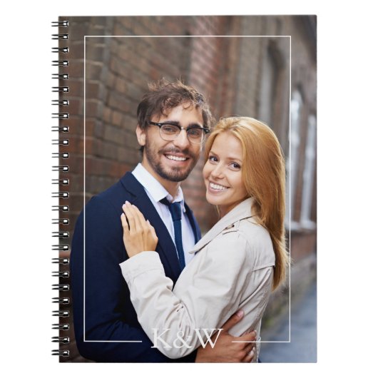 Stijlvolle Lijst Monogram Bruiloft Planner Notitieboek (Voorkant)