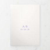 Stijlvolle Lila bruiloft Drieluik Uitnodiging (Cover)