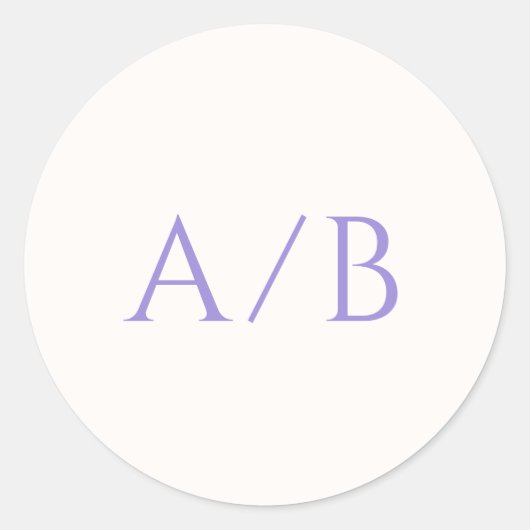 Stijlvolle Lila bruiloft Ronde Sticker (Voorkant)