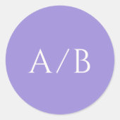 Stijlvolle Lila bruiloft Ronde Sticker (Voorkant)