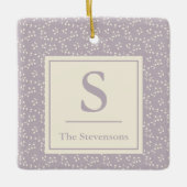 Stijlvolle  Lila Floral Pattern Monogram Naam Keramisch Ornament (Voorkant)