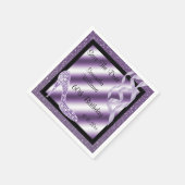 Stijlvolle Lila Stiletto & Streamers 60e verjaarda Servet (Hoek)