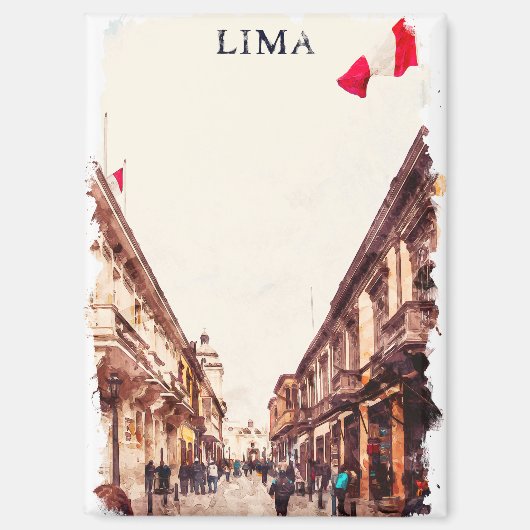 Stijlvolle Lima Peru Architectuur Reizen Magneet (Voorkant)