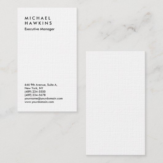 Stijlvolle linenprofessionele platenmanager visitekaartje (Voorkant / Achterkant)