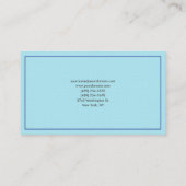 Stijlvolle Linnen Professioneel Modern Lichtblauw Visitekaartje (Achterkant)