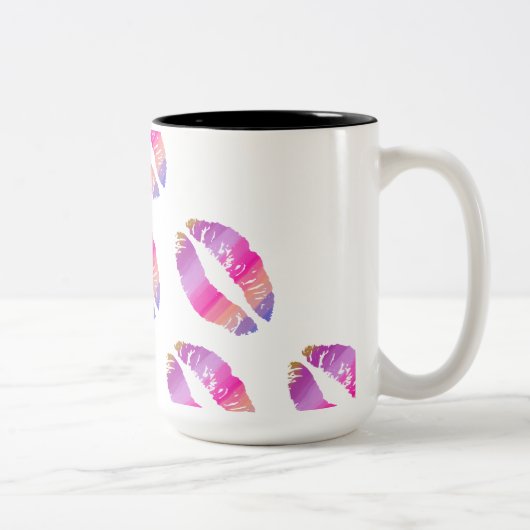 Stijlvolle Lips #15 Tweekleurige Koffiemok (Rechts)