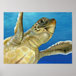 Stijlvolle Loggerhead Zee Turtle Poster