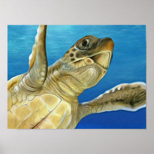 Stijlvolle Loggerhead Zee Turtle Poster