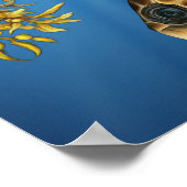 Stijlvolle Loggerhead Zee Turtle with Sargassum Poster (Hoek)