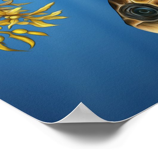 Stijlvolle Loggerhead Zee Turtle with Sargassum Poster (Hoek)