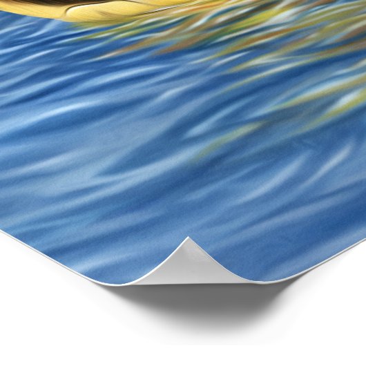 Stijlvolle Loggerhead-Zee voor basisgebruik Poster (Hoek)