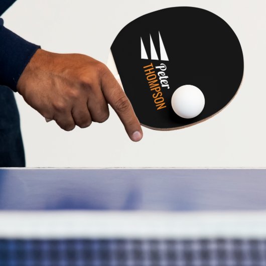 Stijlvolle Logo naam zwart Tafeltennisbatje (Insitu)