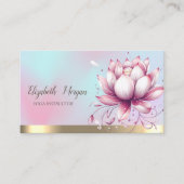 Stijlvolle Lotus Flower Holographic Visitekaartje (Voorkant)