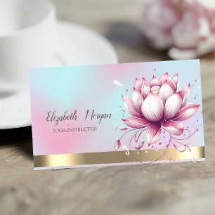 Stijlvolle Lotus Flower Holographic Visitekaartje