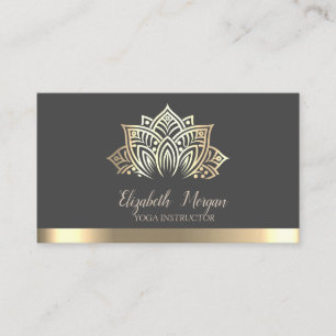 Stijlvolle Lotus Gouden Streep Yoga-instructeur Visitekaartje