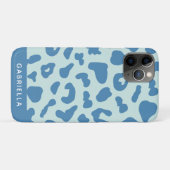 Stijlvolle luipaard Afdrukdierpatroon Blauwe naam Case-Mate iPhone Case (Achterkant (horizontaal))