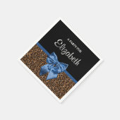 Stijlvolle luipaard Afdrukken Elegant Blue Bow en  Servet (Hoek)