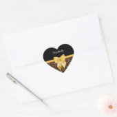 Stijlvolle luipaard Afdrukken Elegant Geel Bow en  Hart Sticker (Envelop)