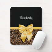 Stijlvolle luipaard Afdrukken Elegant Geel Bow en  Muismat (Met muis)