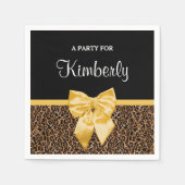 Stijlvolle luipaard Afdrukken Elegant Geel Bow en Servetten (Voorkant)